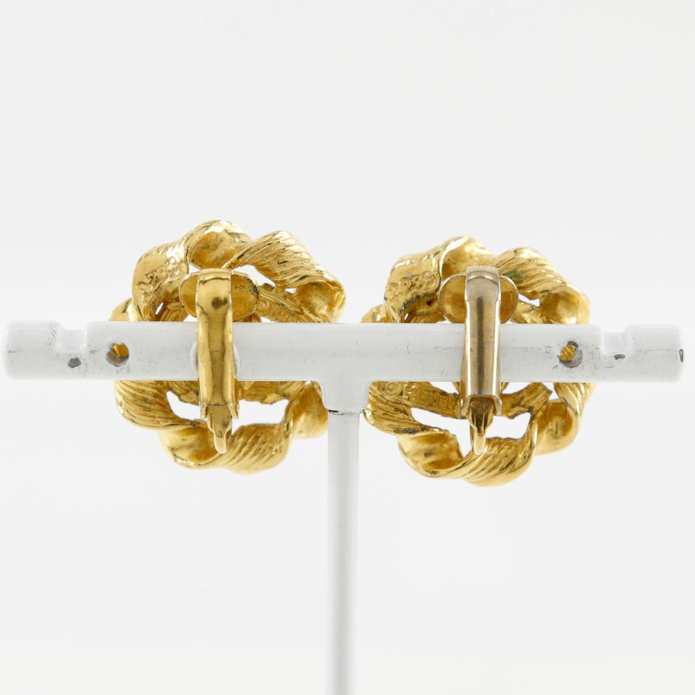 CHANEL Earring Plated Gold gold   Round COCO Mark