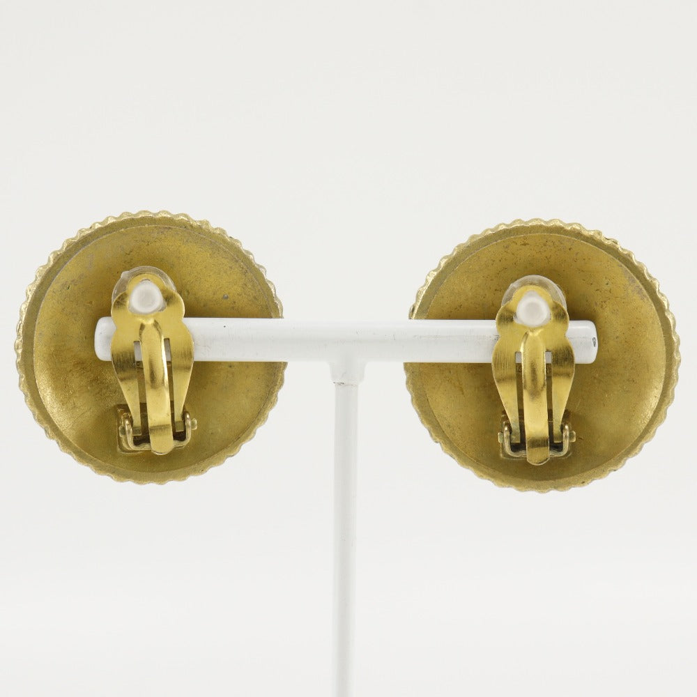 CHANEL Earring Plated Gold gold   COCO logo
