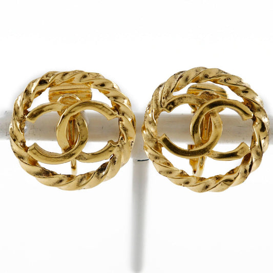 CHANEL Earring Plated Gold gold   COCO Mark