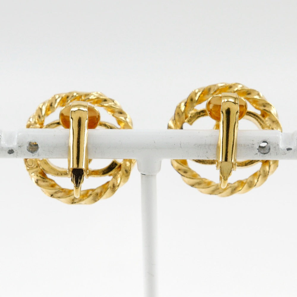 CHANEL Earring Plated Gold gold   COCO Mark