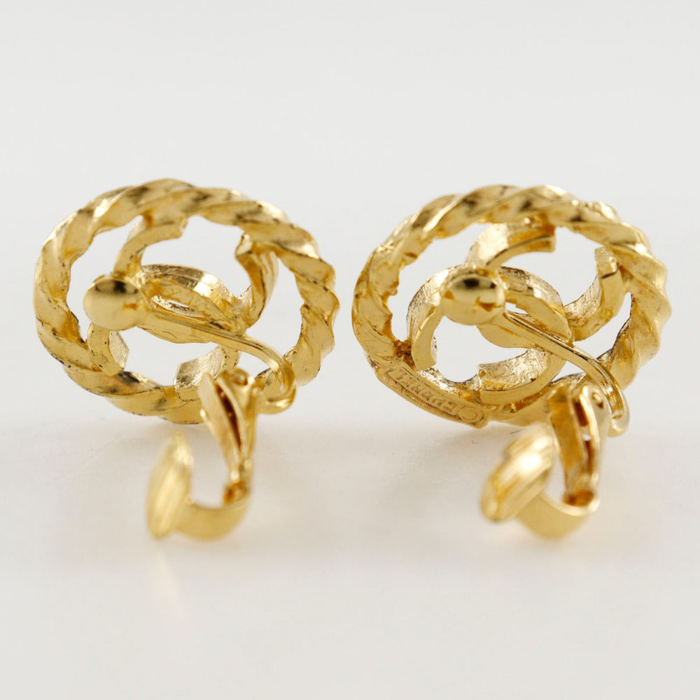 CHANEL Earring Plated Gold gold   COCO Mark