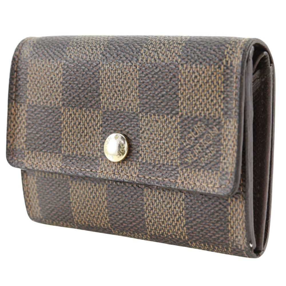 LOUIS VUITTON Coin case N61930 Damier canvas Brown Portonet Plat unisex(Unisex)  d