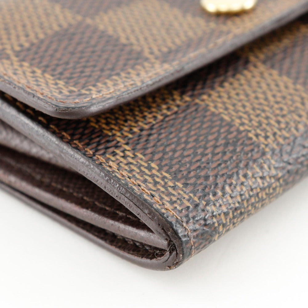 LOUIS VUITTON Coin case N61930 Damier canvas Brown Portonet Plat unisex(Unisex)  d