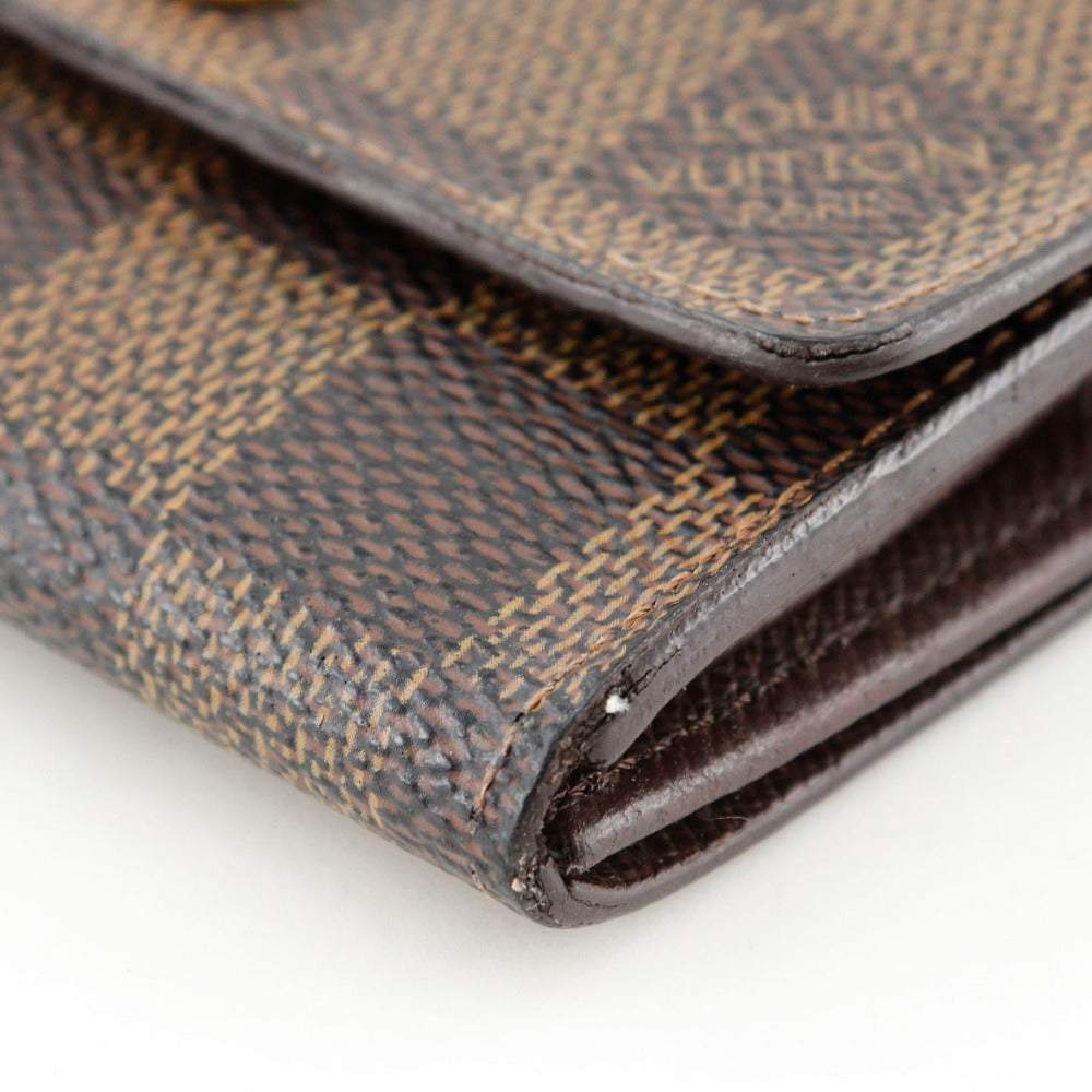 LOUIS VUITTON Coin case N61930 Damier canvas Brown Portonet Plat unisex(Unisex)  d