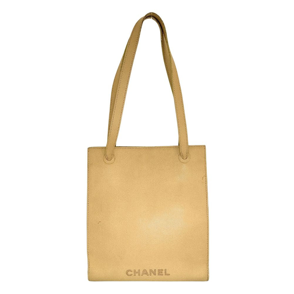 CHANEL Shoulder Bag leather yellow logo Women