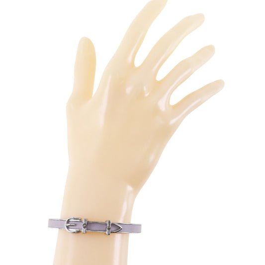 HERMES Bangle metallic Silver Belt motif Women  d