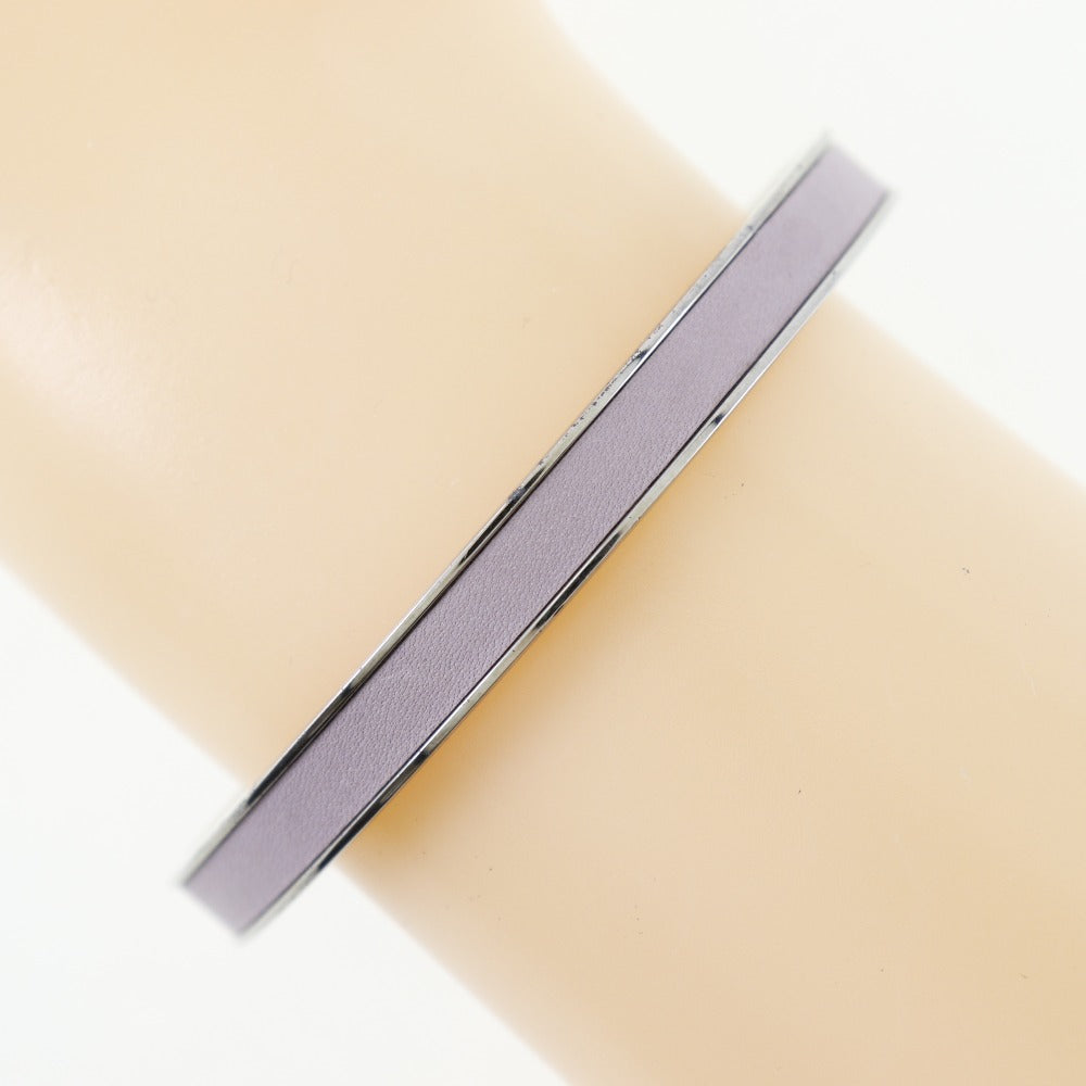 HERMES Bangle metallic Silver Belt motif Women  d