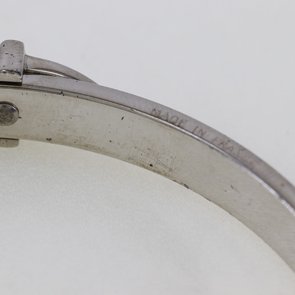 HERMES Bangle metallic Silver Belt motif Women  d