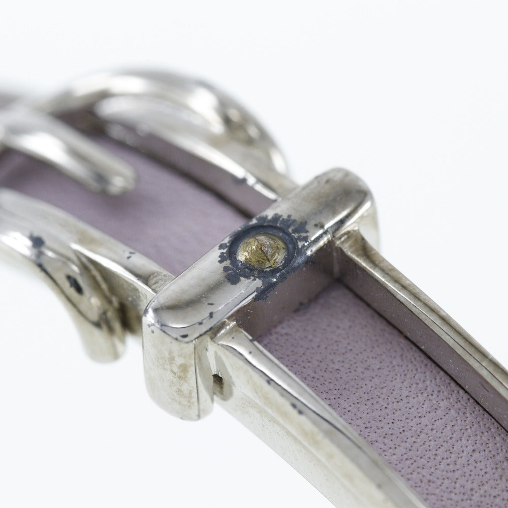 HERMES Bangle metallic Silver Belt motif Women  d
