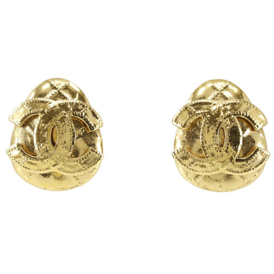 CHANEL Earring Plated Gold gold   COCO Mark Women