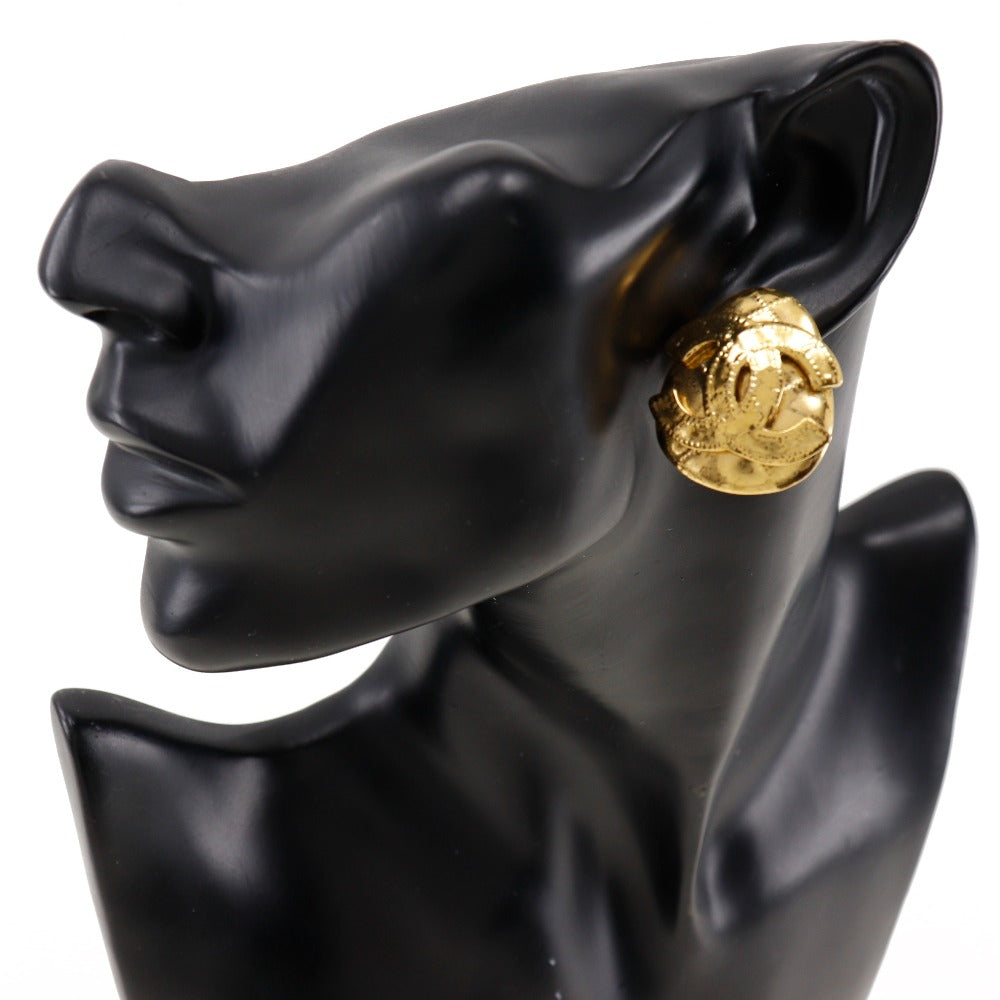 CHANEL Earring Plated Gold gold   COCO Mark Women