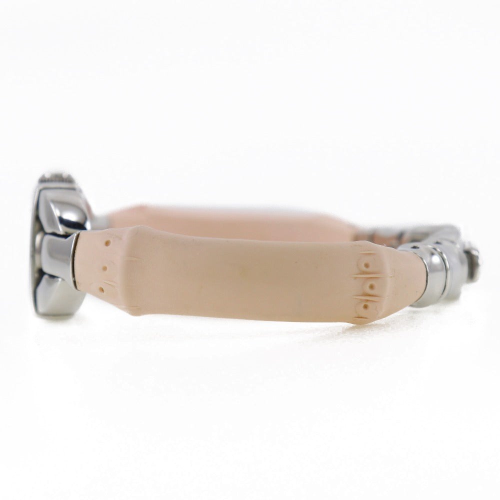 GUCCI Watches Quartz 6800L Stainless Steel, Rubber pink Bamboo White dial Women  d