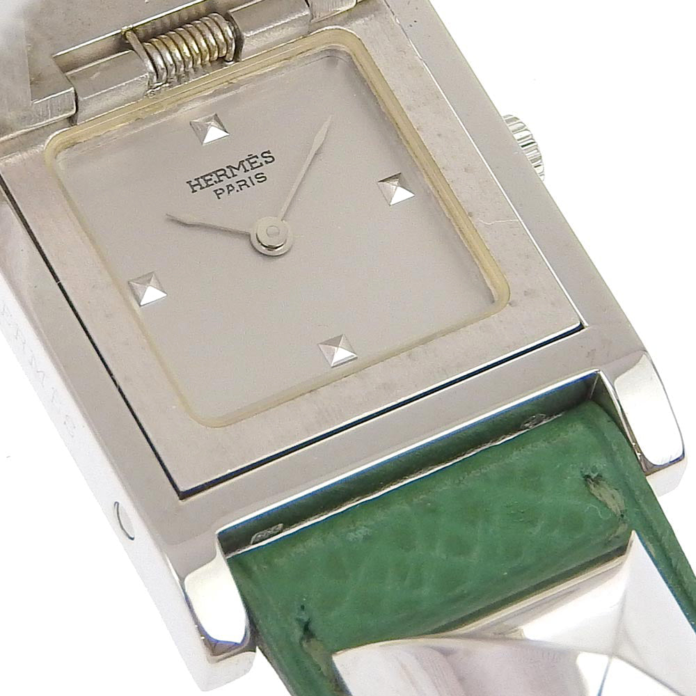 HERMES Watches Quartz ME1.250 Silver925 , Leather green Medor Silver dial Women  d