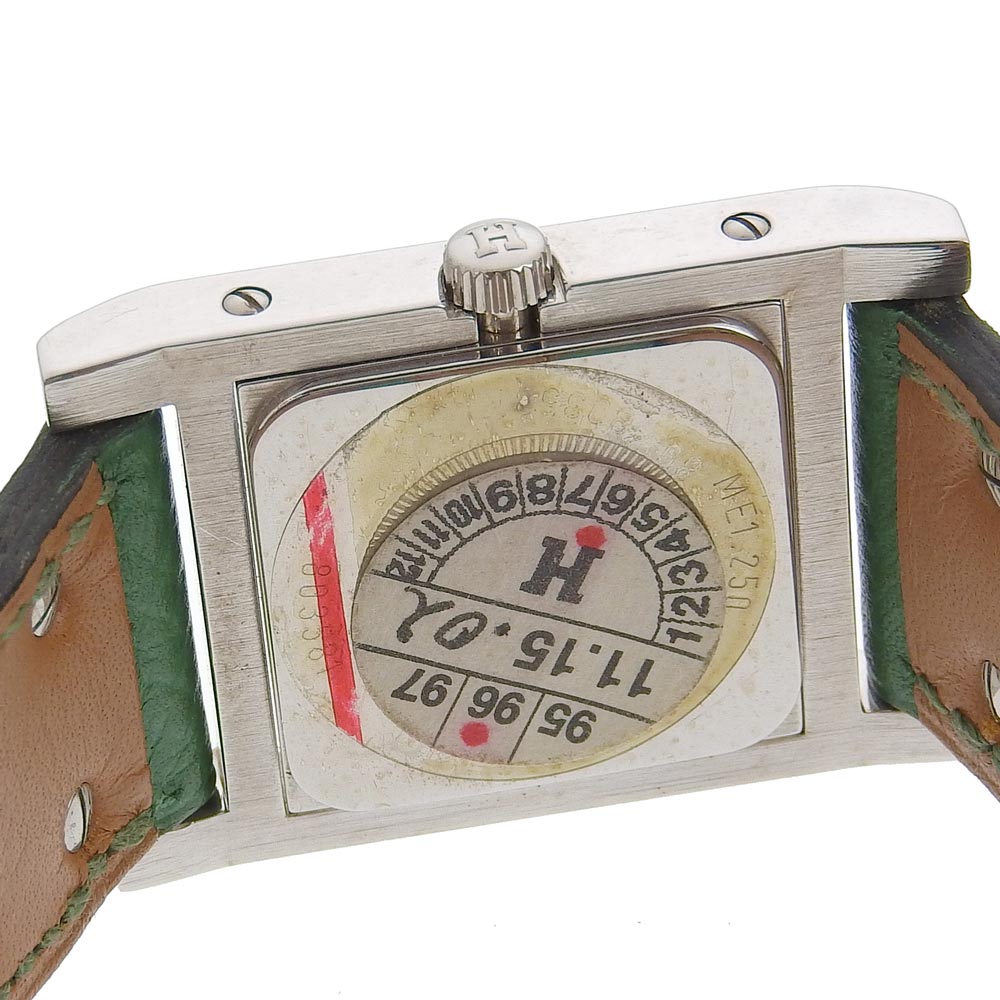 HERMES Watches Quartz ME1.250 Silver925 , Leather green Medor Silver dial Women  d