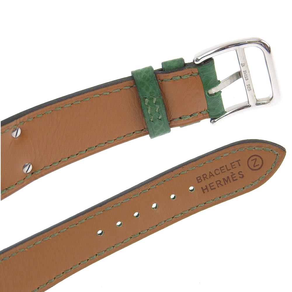 HERMES Watches Quartz ME1.250 Silver925 , Leather green Medor Silver dial Women  d