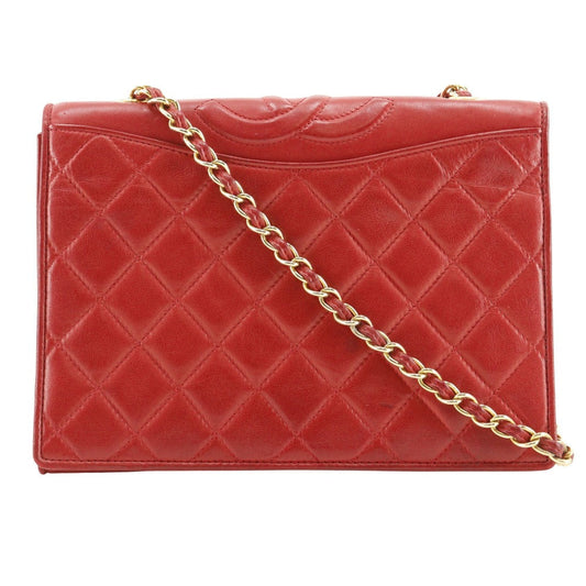 CHANEL Shoulder Bag lambskin Red   Matrasse COCO Mark ChainShoulder Women