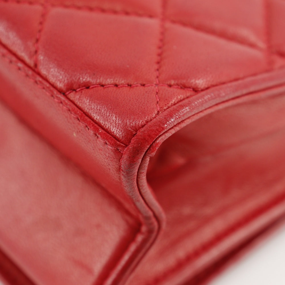 CHANEL Shoulder Bag lambskin Red   Matrasse COCO Mark ChainShoulder Women