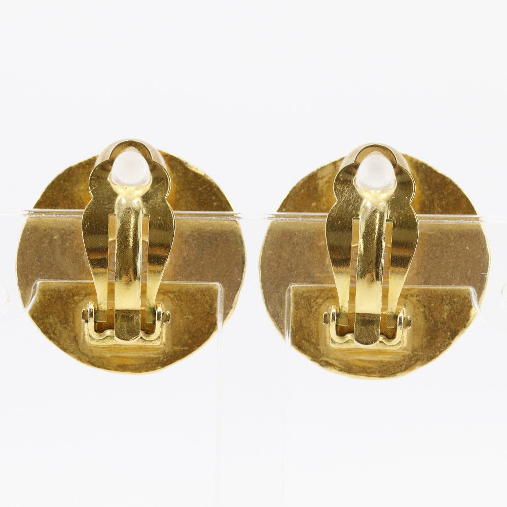 CHANEL Earring Plated Gold, Faux Pearl gold   Triple COCO Mark Women