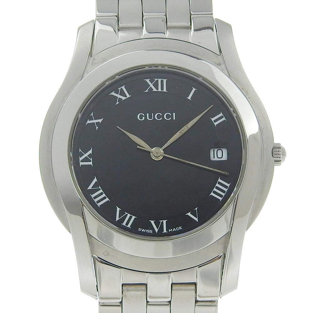 GUCCI Watches Quartz 5500M Stainless Steel black black dial mens