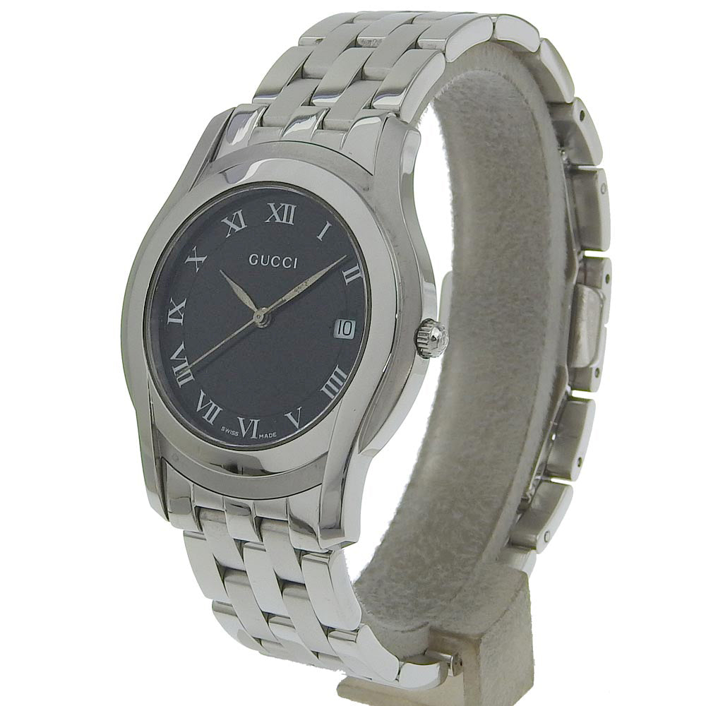GUCCI Watches Quartz 5500M Stainless Steel black black dial mens