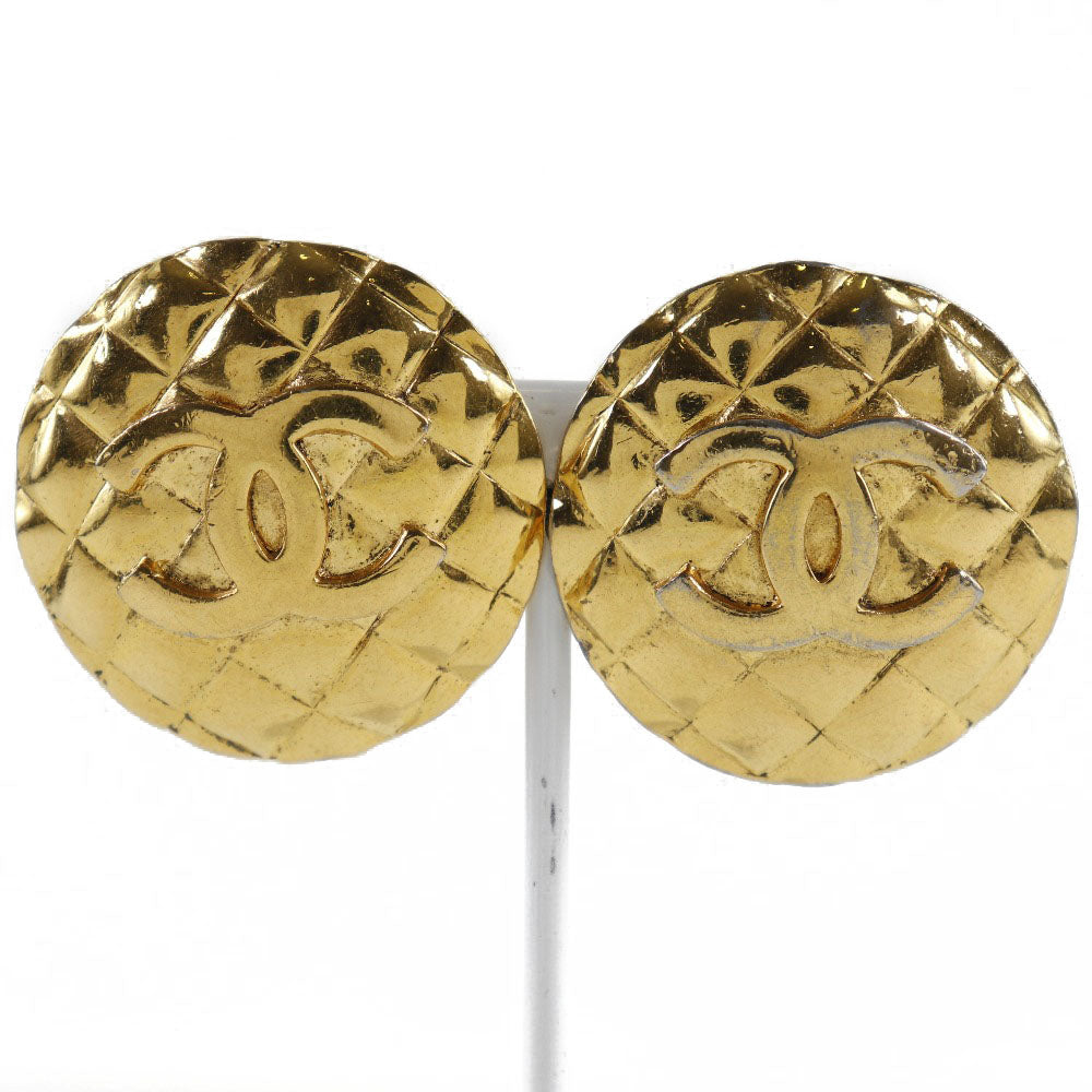 CHANEL Earring Plated Gold gold   Matrasse COCO Mark Women