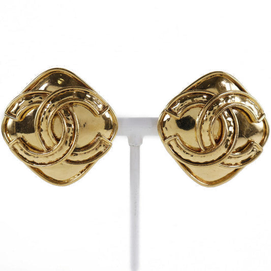 CHANEL Earring Plated Gold gold   COCO Mark Women