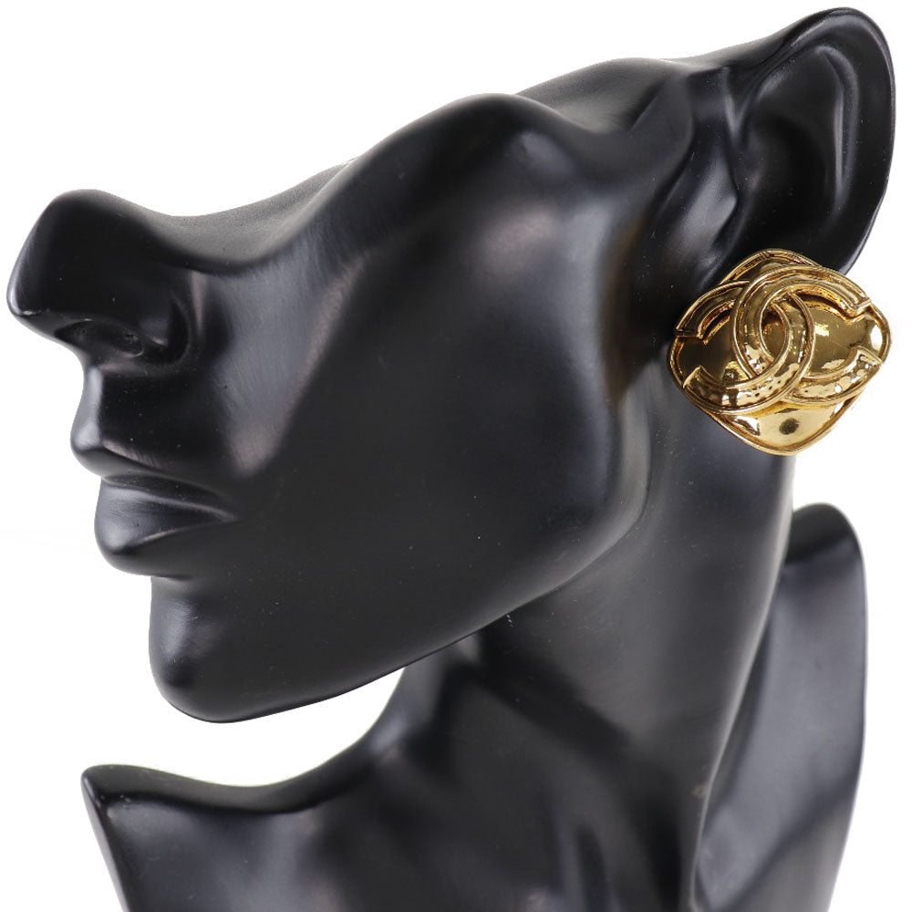 CHANEL Earring Plated Gold gold   COCO Mark Women