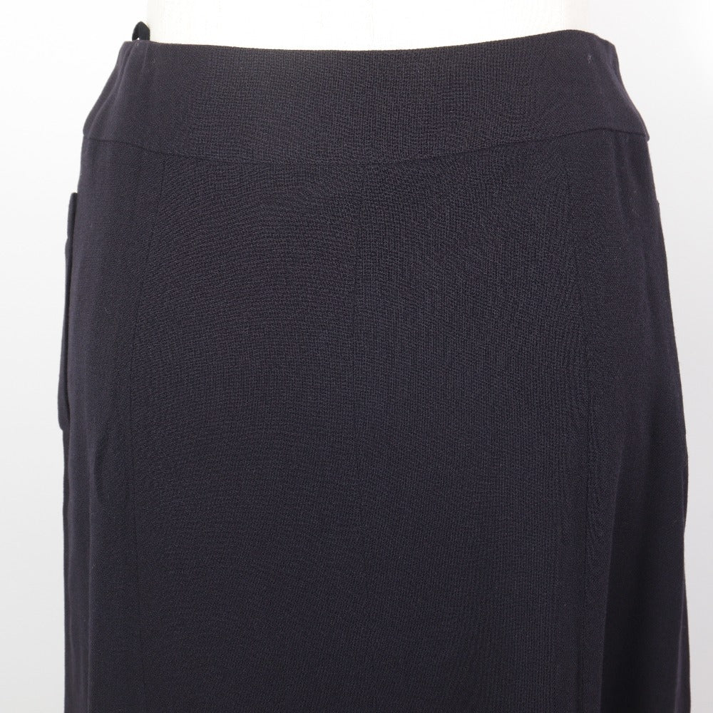 Chanel Coco Mark Double Button Wool Skirt