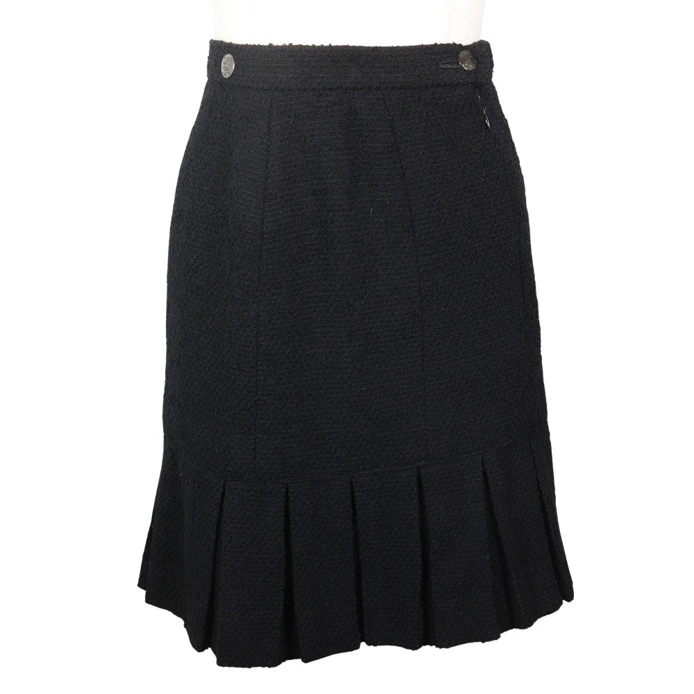 Chanel Pleated Skirt Wool Nylon Skirt