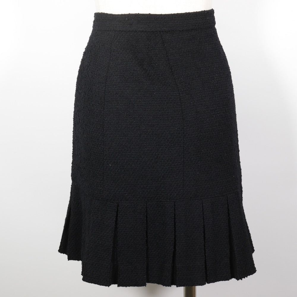 Chanel Pleated Skirt Wool Nylon Skirt