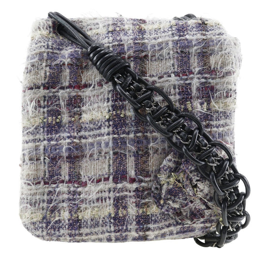 CHANEL Shoulder Bag tweed purple Women
