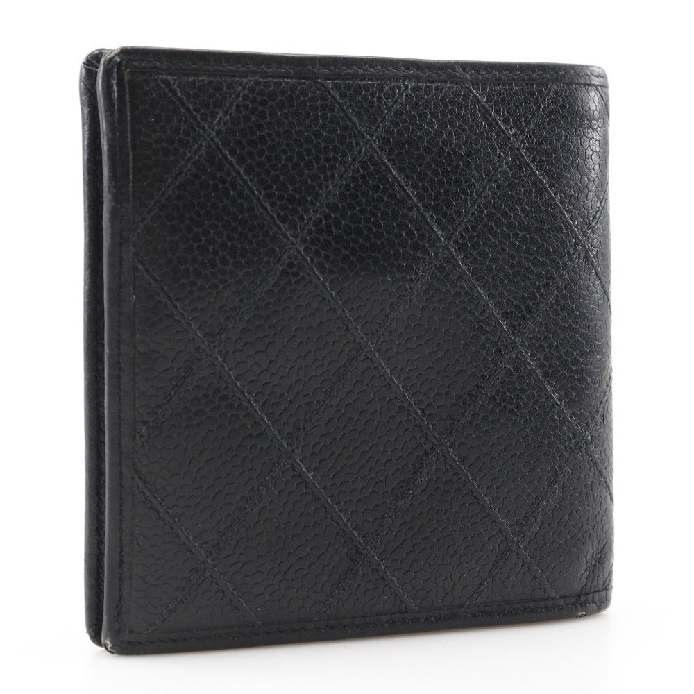 CHANEL Bifold Wallet Caviar skin black Women  d