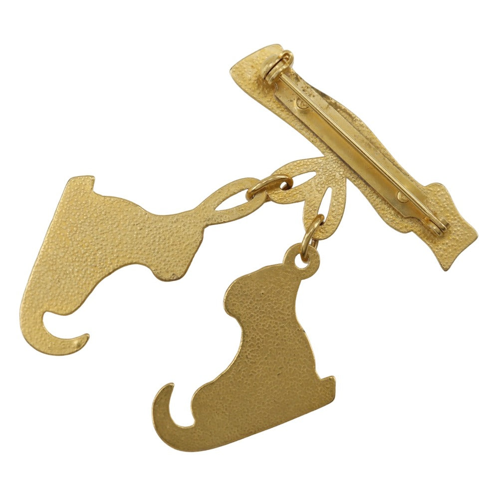 HERMES Brooch Plated Gold gold Women  d