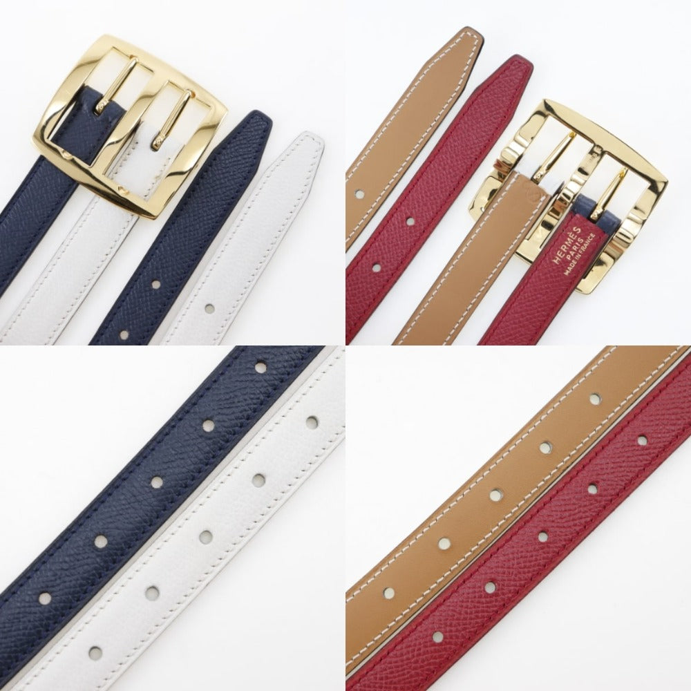 HERMES belt Courchevel, Swift multicolor reversible Women 70  d