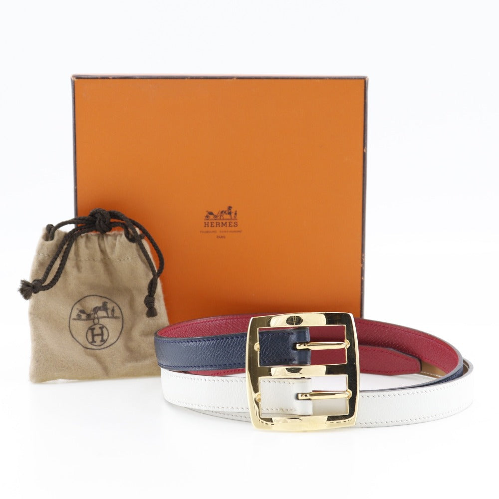 HERMES belt Courchevel, Swift multicolor reversible Women 70  d