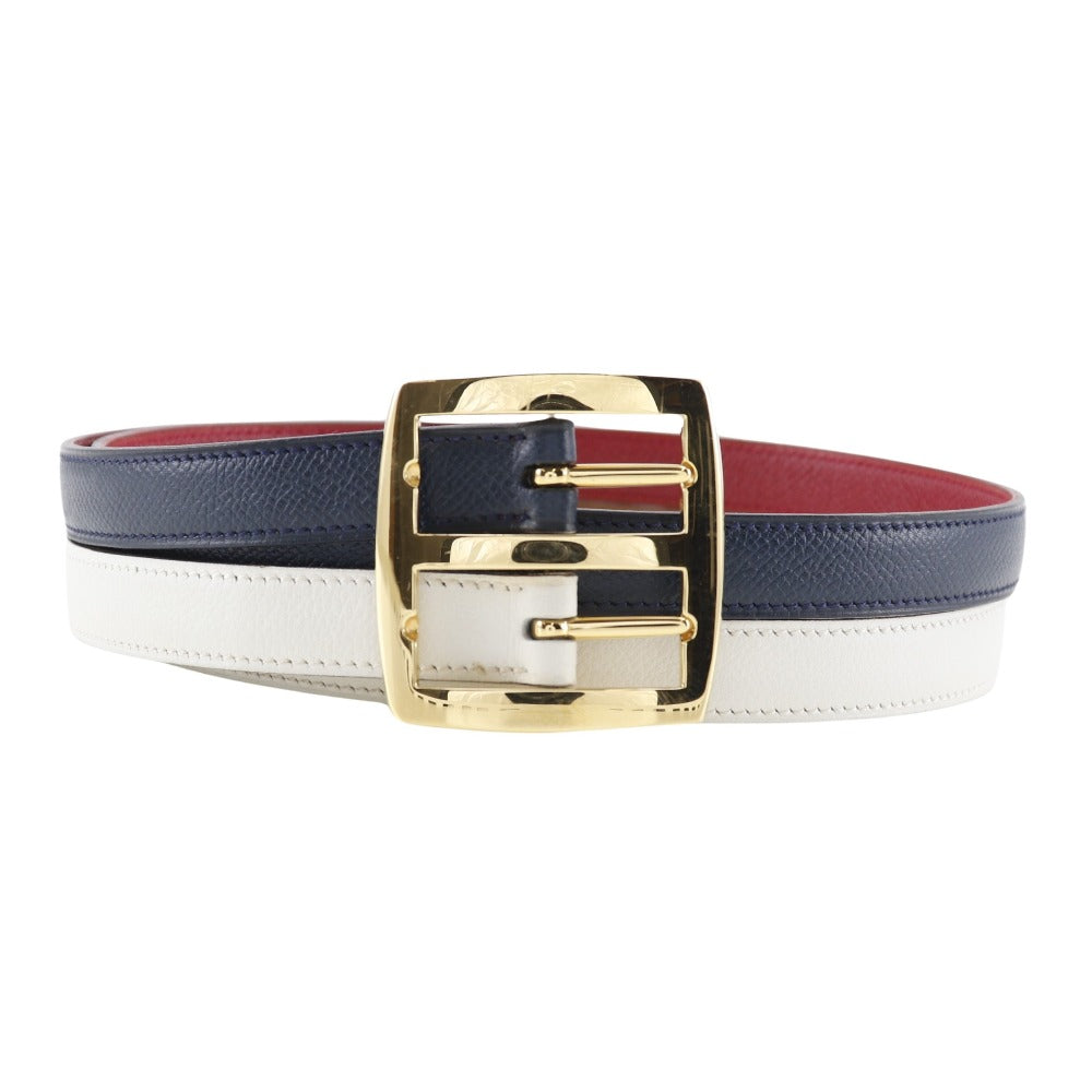 HERMES belt Courchevel, Swift multicolor reversible Women 70  d
