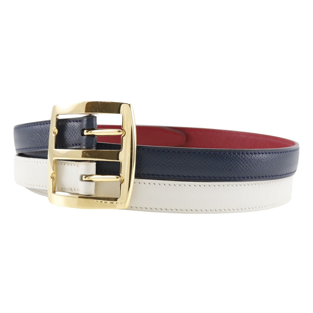HERMES belt Courchevel, Swift multicolor reversible Women 70  d