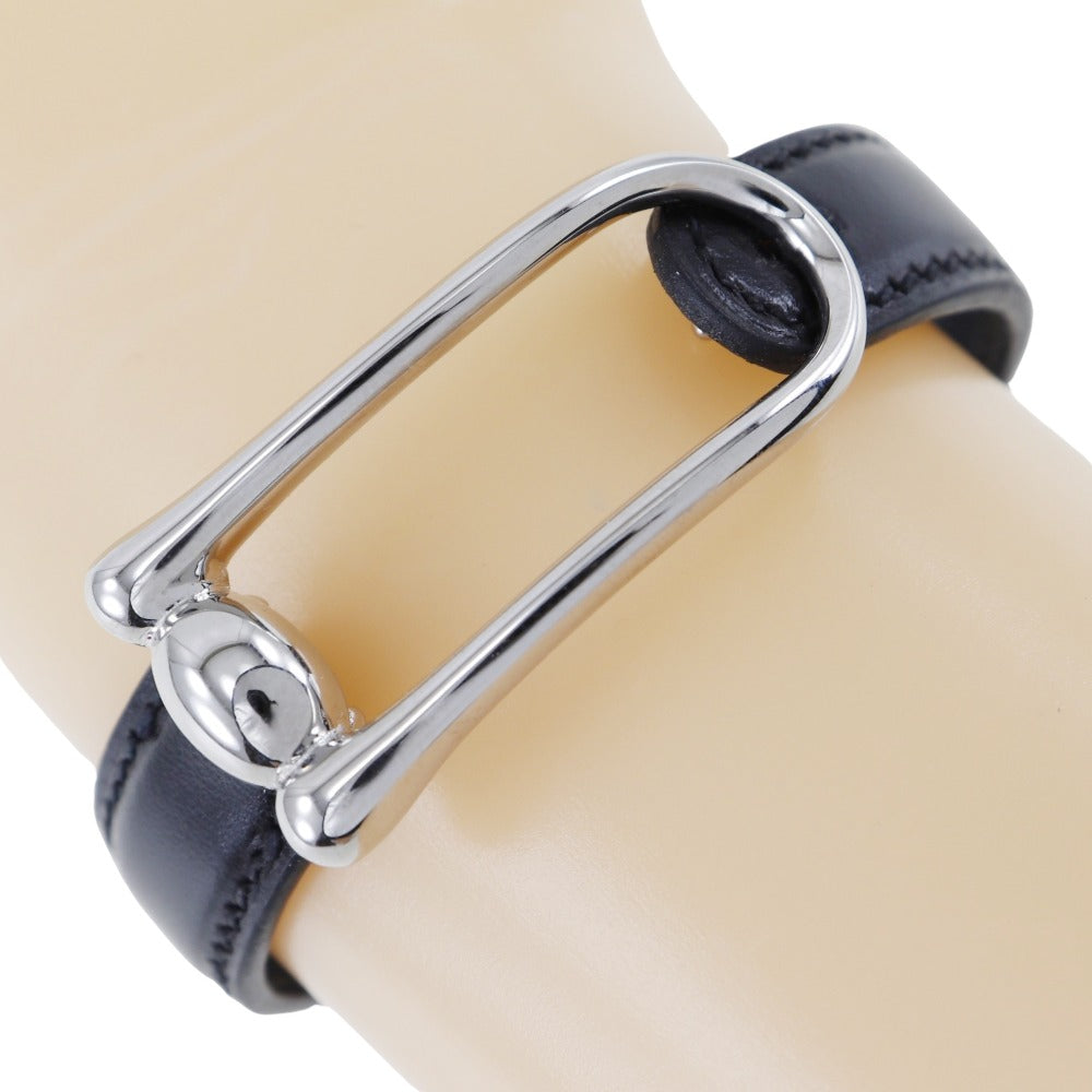 HERMES bracelet Metal, Leather black Women S  d