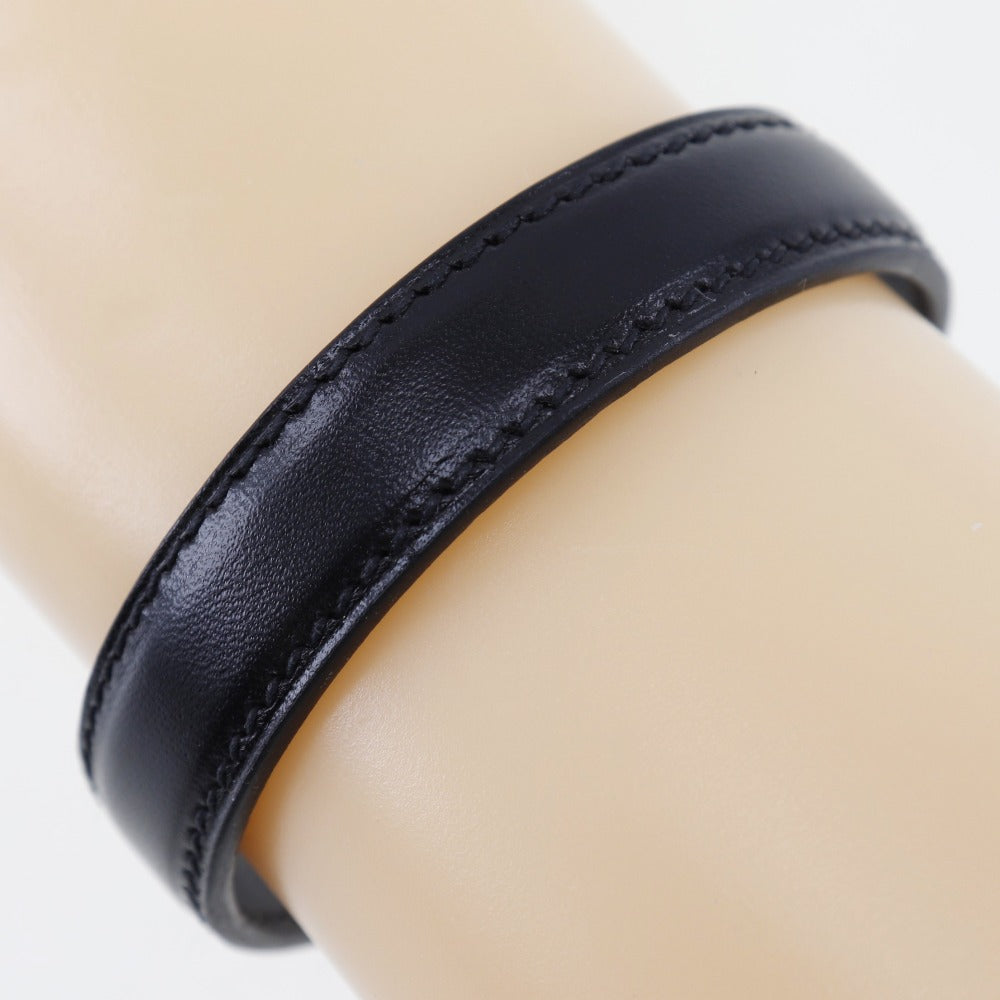 HERMES bracelet Metal, Leather black Women S  d