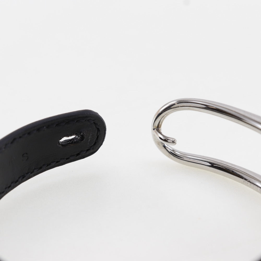 HERMES bracelet Metal, Leather black Women S  d