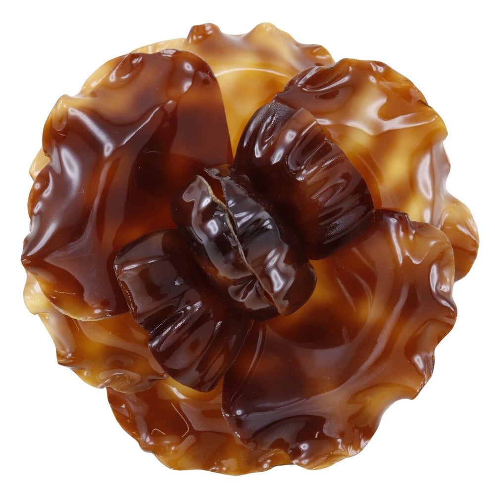 CHANEL Brooch enamel Brown Camelia Women  d