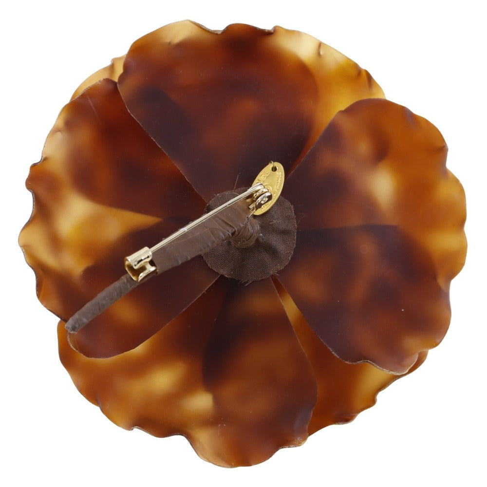 CHANEL Brooch enamel Brown Camelia Women  d