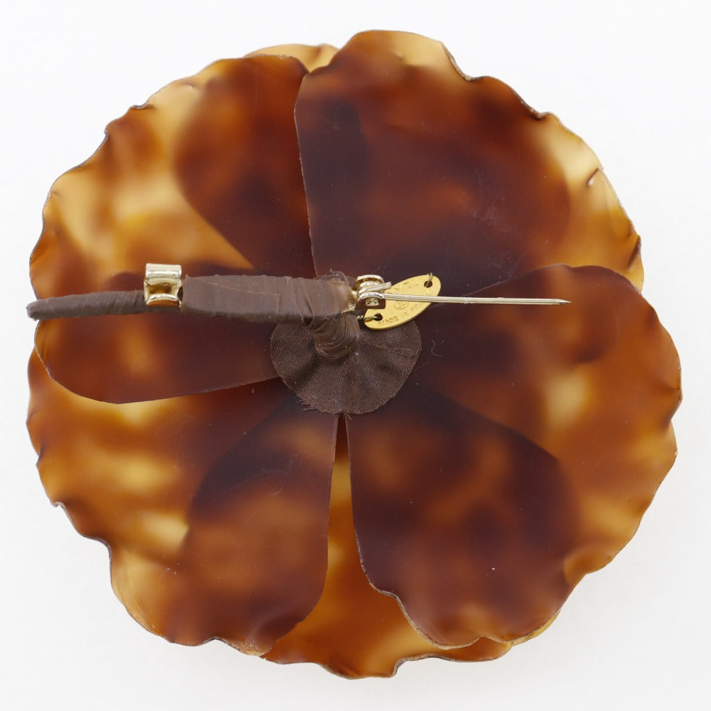 CHANEL Brooch enamel Brown Camelia Women  d