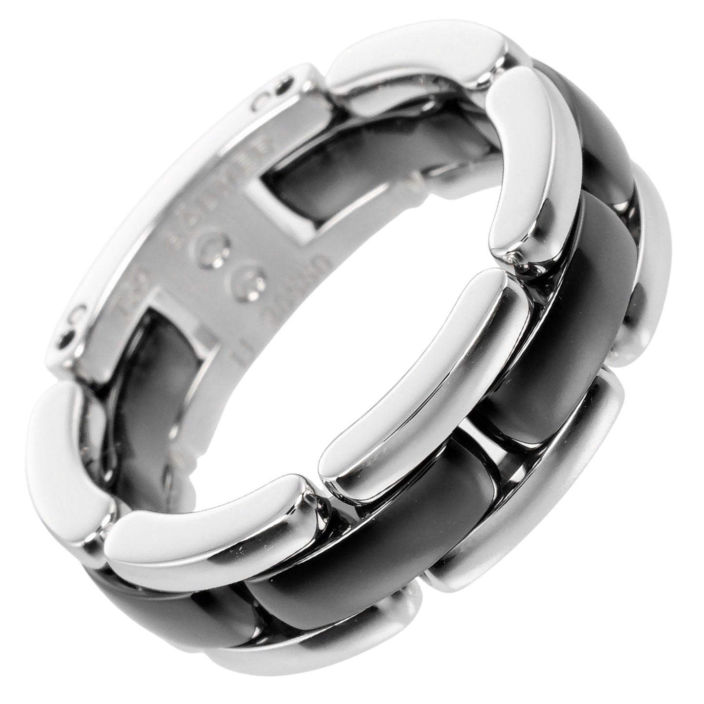 Chanel Ultra Au750 White Gold Ceramic Ring