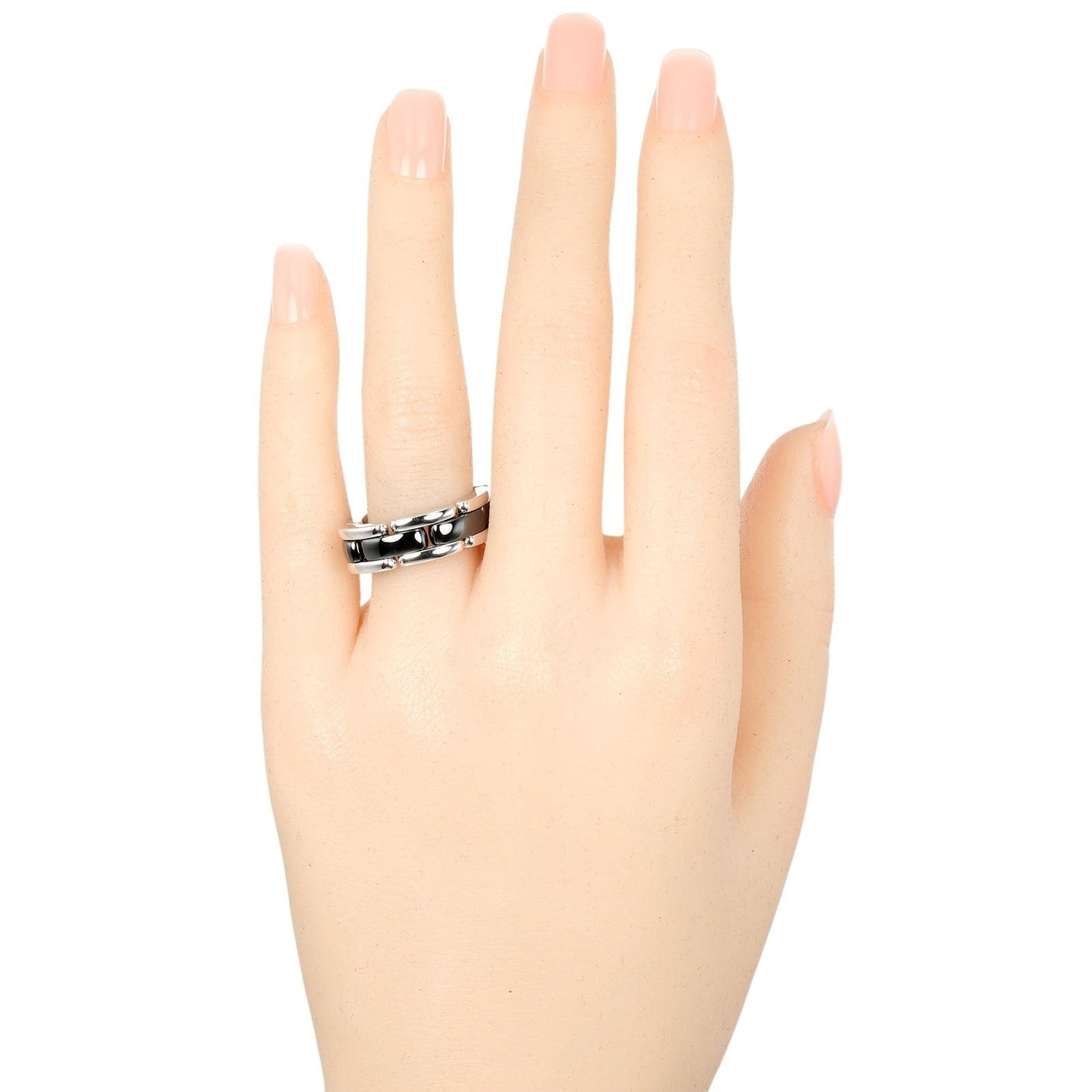 Chanel Ultra Au750 White Gold Ceramic Ring