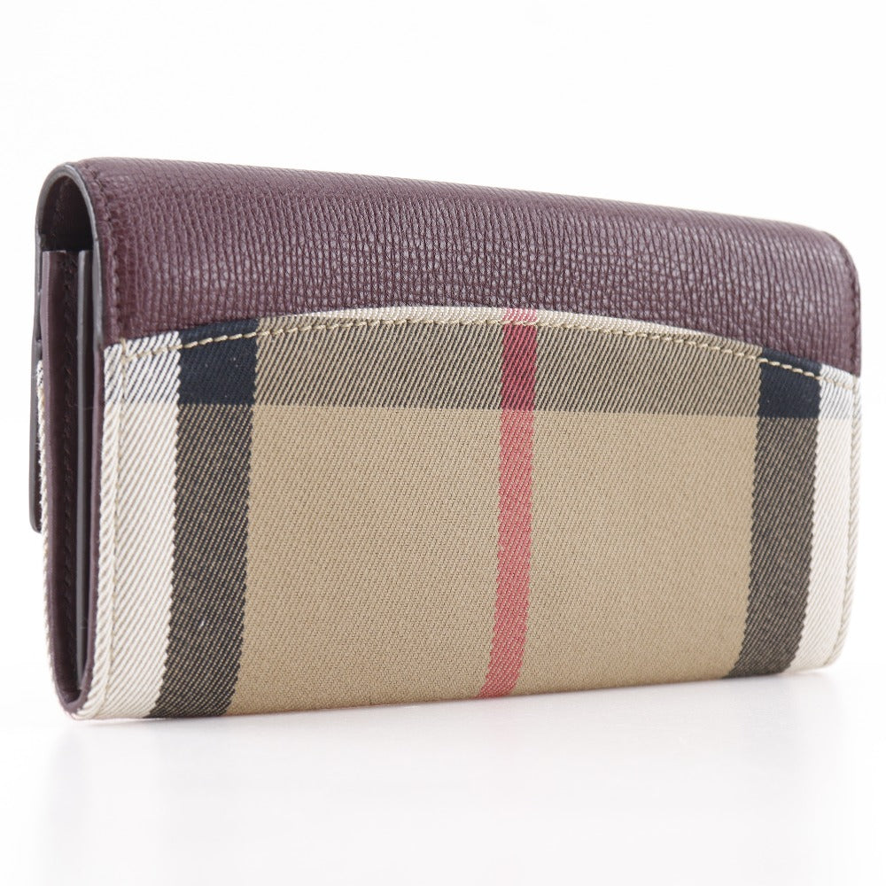 Burberry Nova Check Leather Canvas Long Wallet