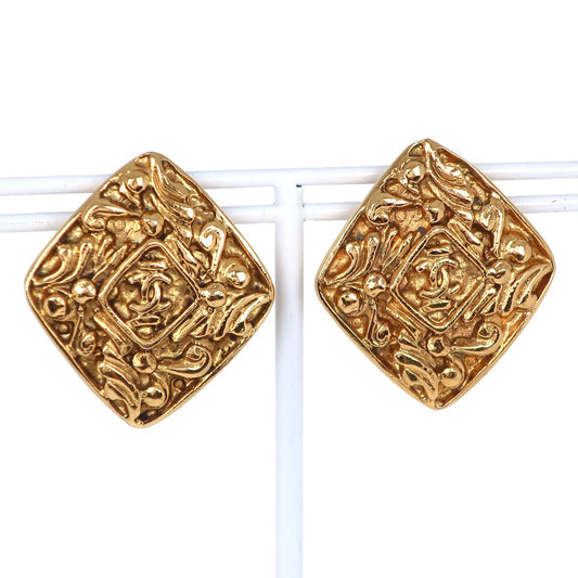 CHANEL Earring Plated Gold gold   COCO Mark Women