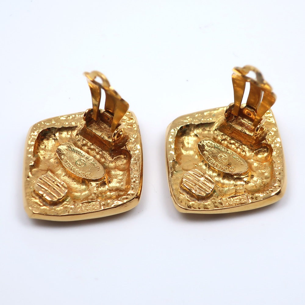 CHANEL Earring Plated Gold gold   COCO Mark Women