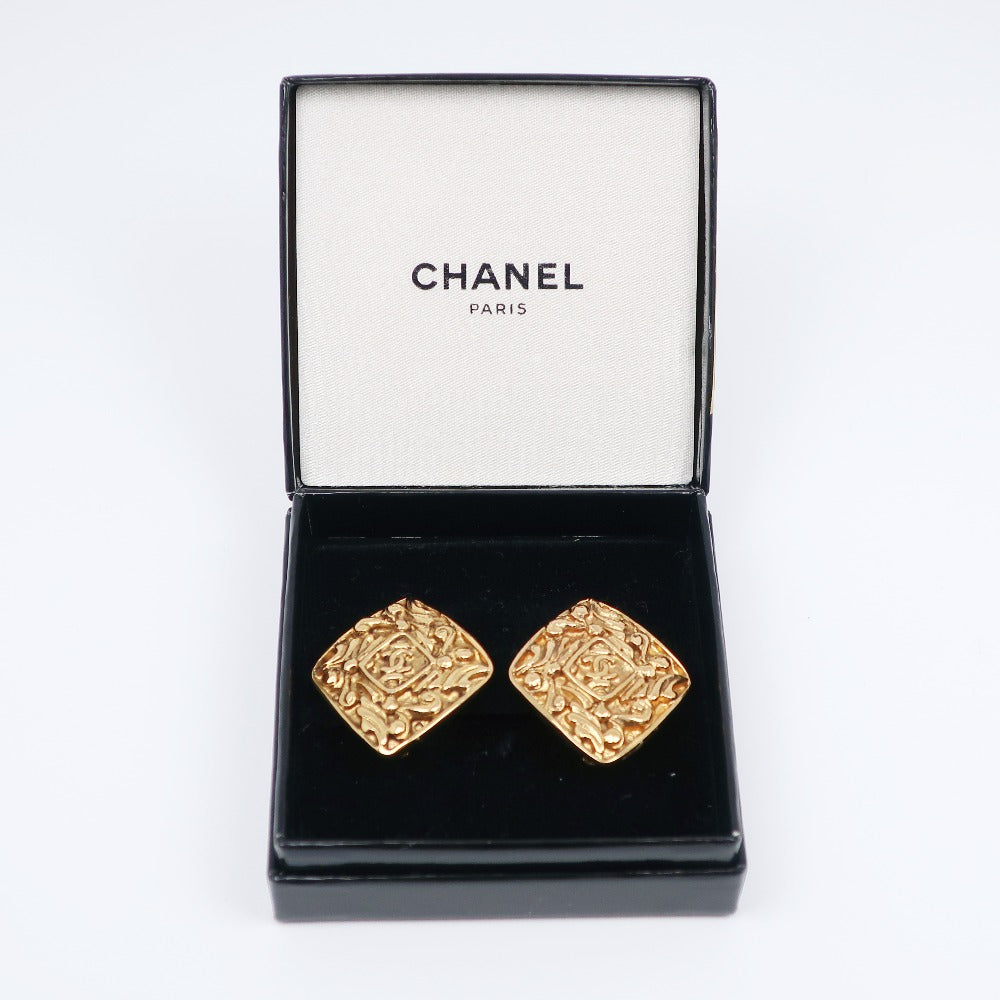 CHANEL Earring Plated Gold gold   COCO Mark Women