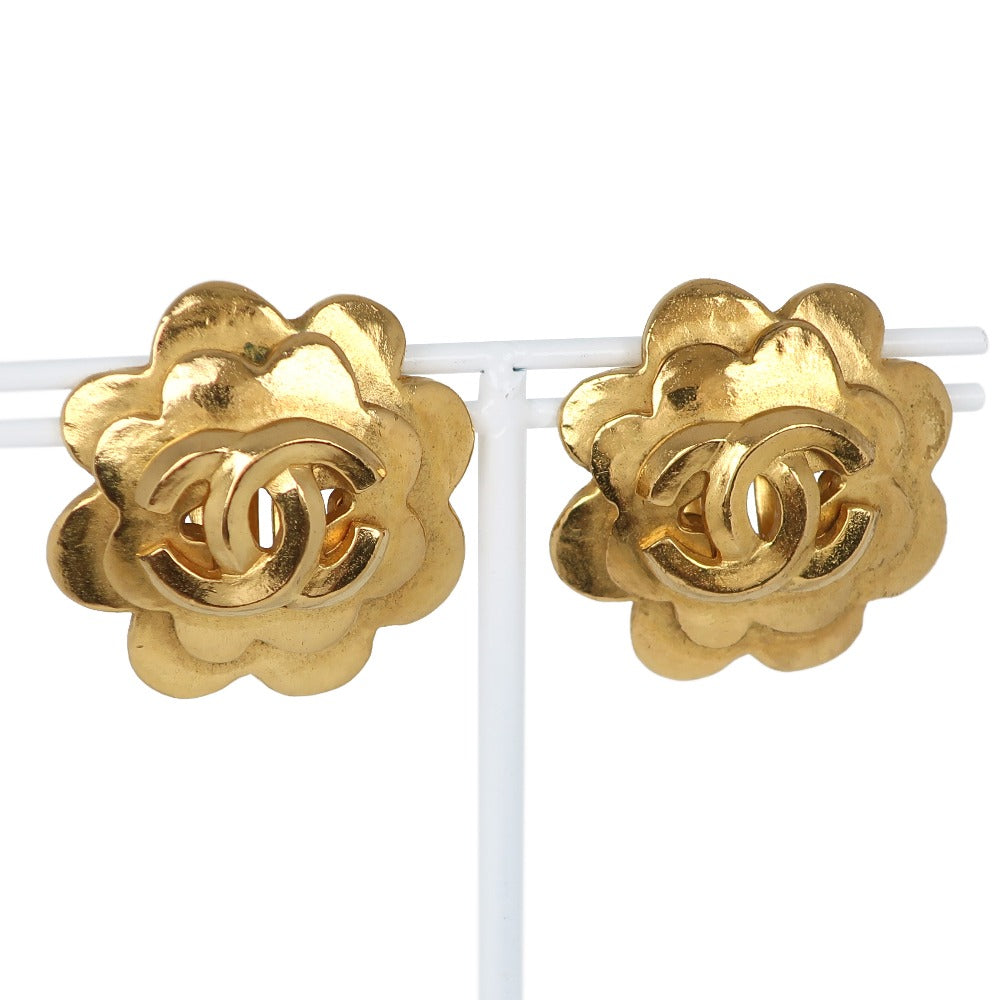 CHANEL Earring Plated Gold gold   COCO Mark flour Women